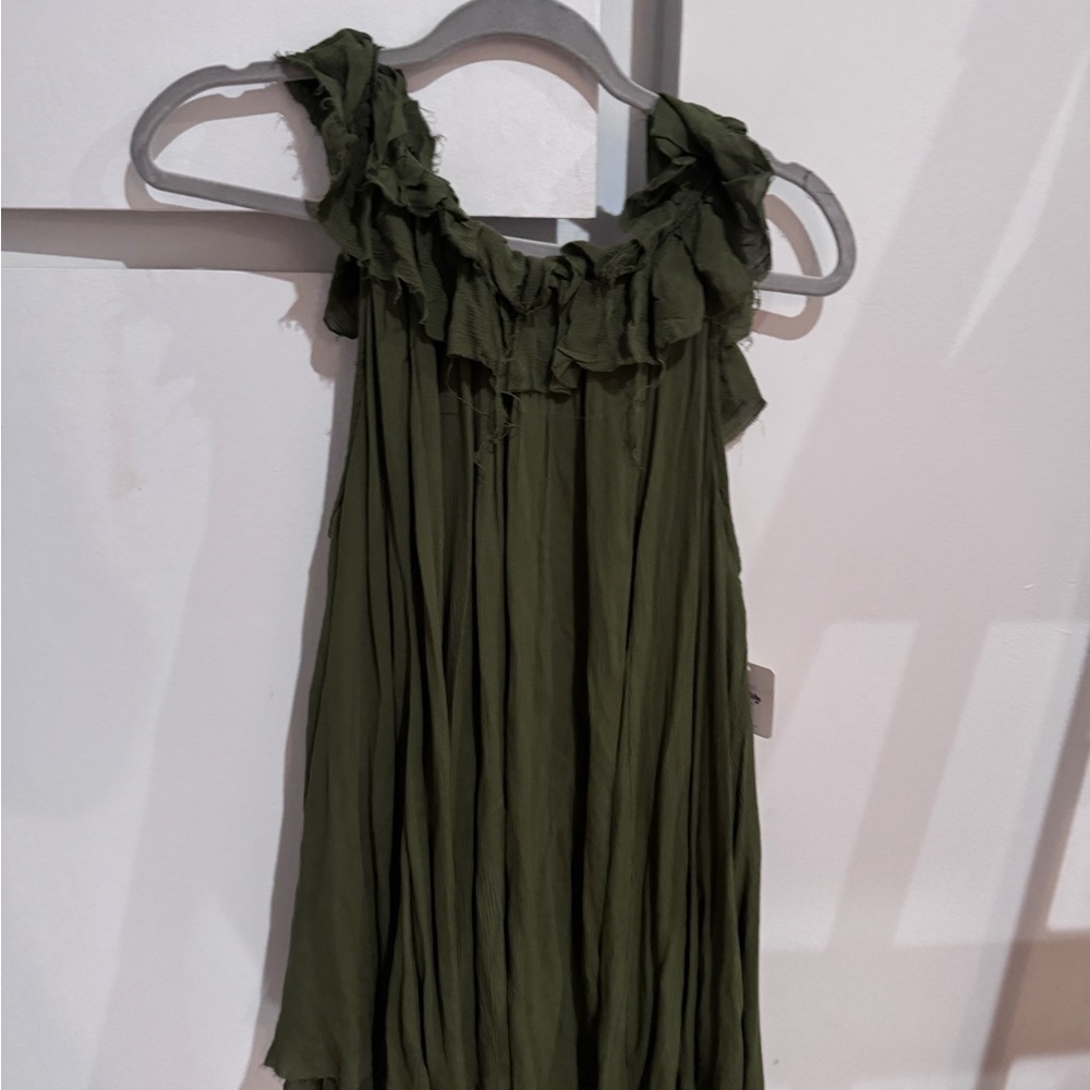 Free people - small - NWT: Ruffled Green Sleeveless Dress